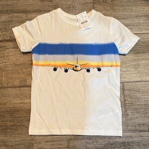 J. Crew Airplane Graphic Tee - White, Blue, and Yellow